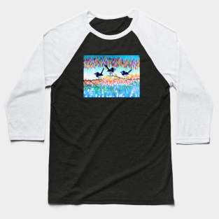 Turquoise 3 Baseball T-Shirt